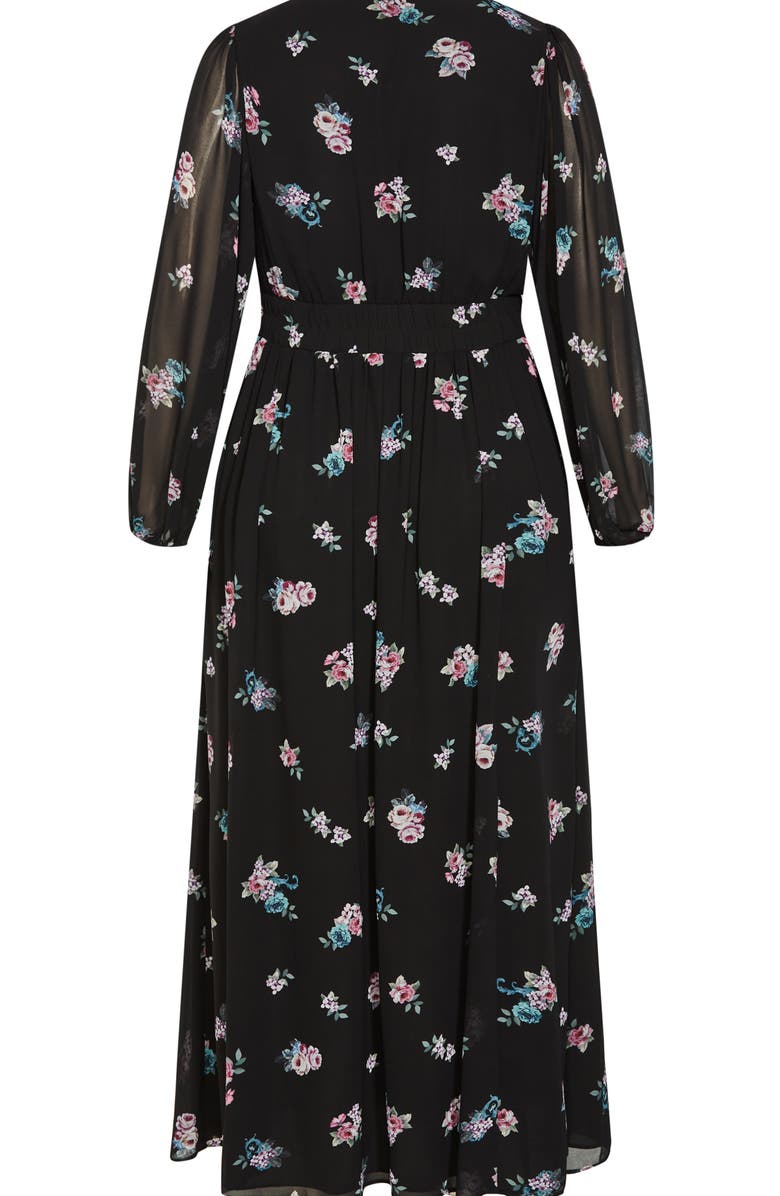 City Chic Jemina Floral Print Long Sleeve Maxi Dress, Alternate, color,