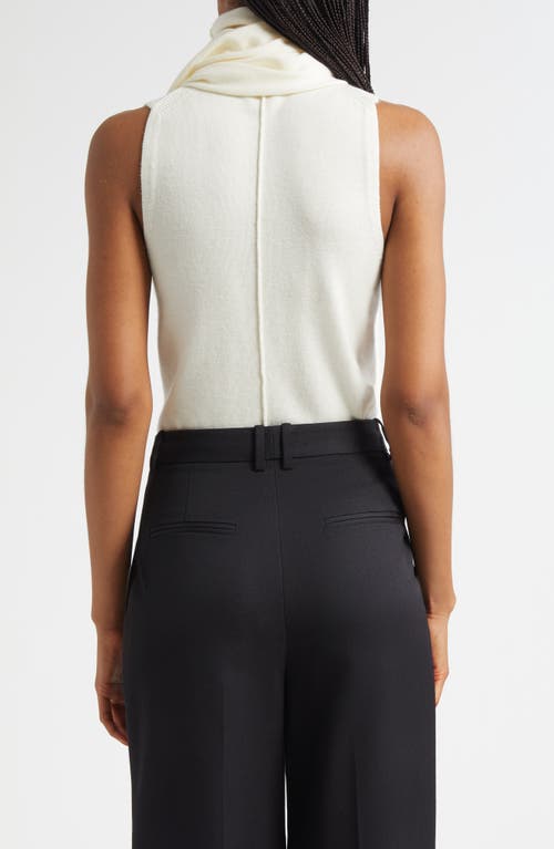 Staud Canal Sleeveless Merino Wool Sweater In White