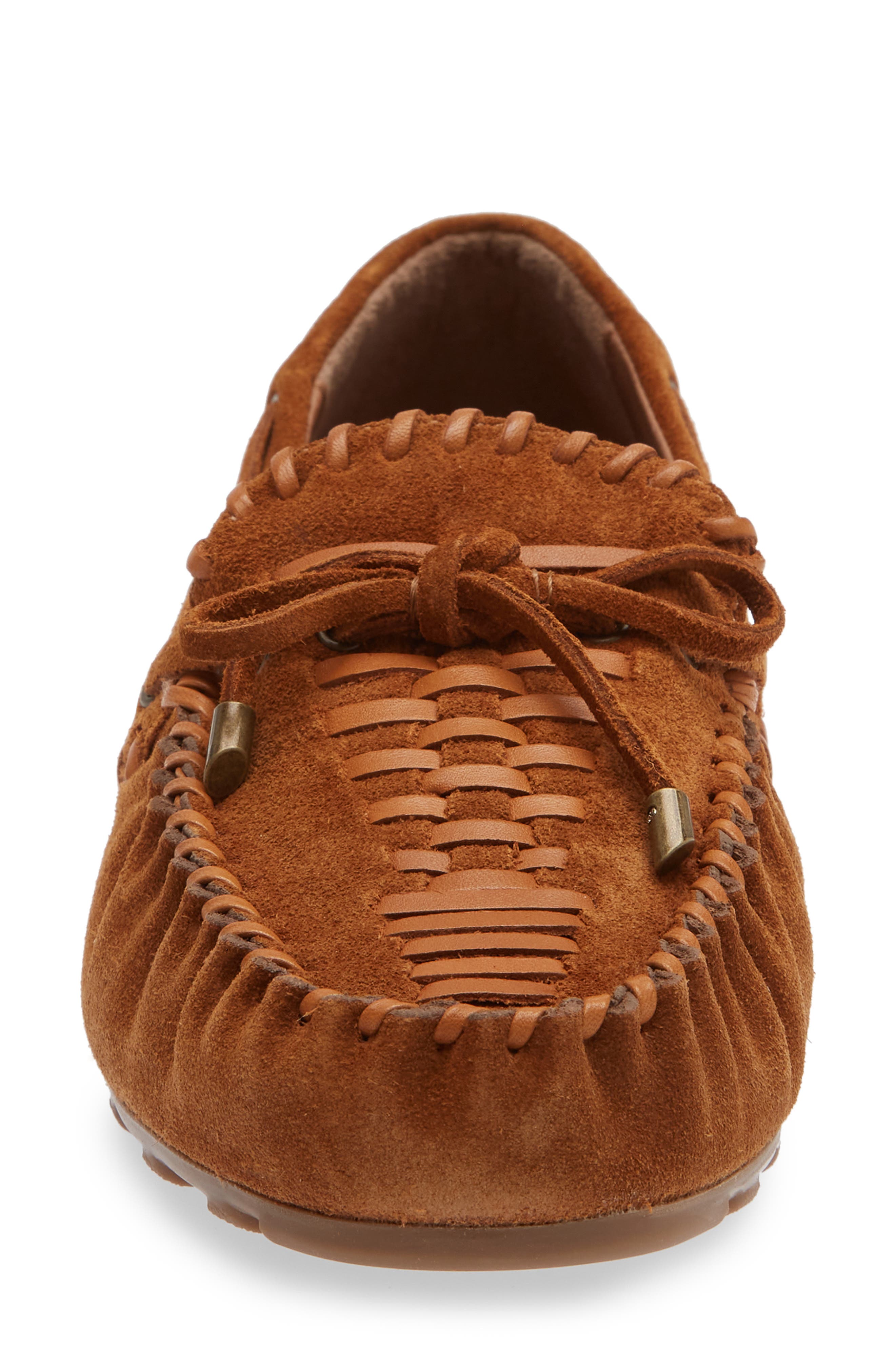 Sandy Beaded Boat Shoe, Alternate, color, COGNAC SUEDE