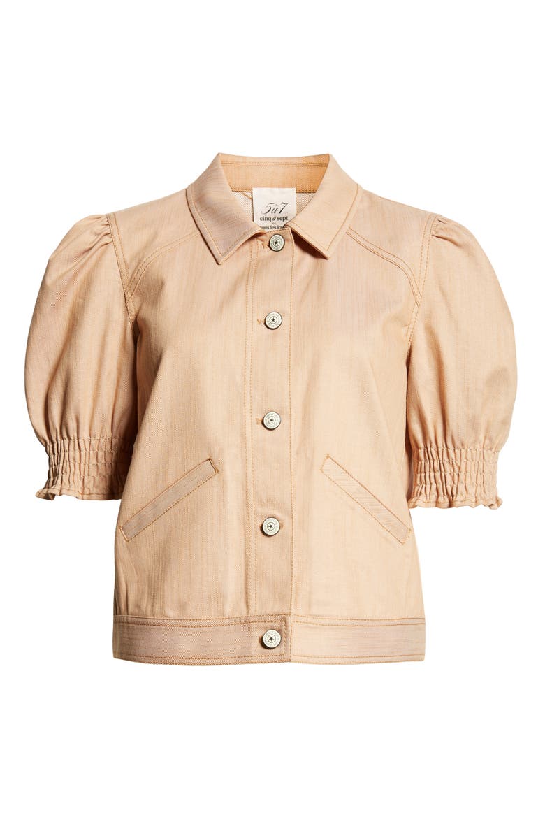 Cinq à Sept Roselyn Short Sleeve Denim Jacket, Alternate, color,