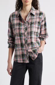 NIKKI LUND Paris Patch Plaid Shirt