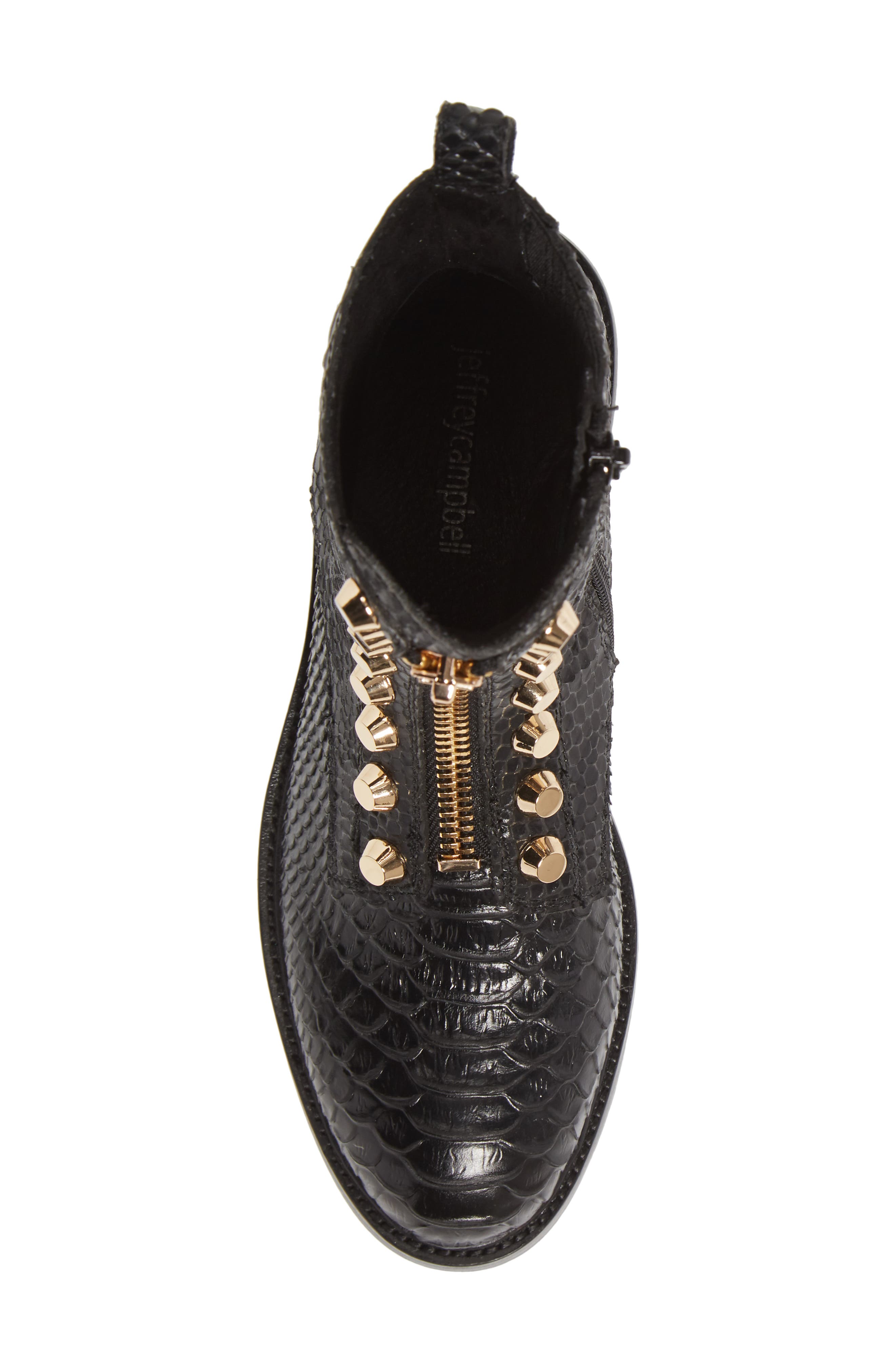 Tonette Studded Zip Boot, Alternate, color, BLACK SNAKE