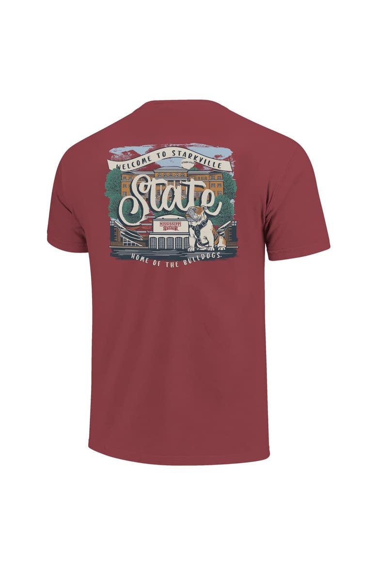 Women's Maroon Mississippi State Bulldogs Comfort Colors Campus Scene Drawing Script T-Shirt, Alternate, color, Maroon