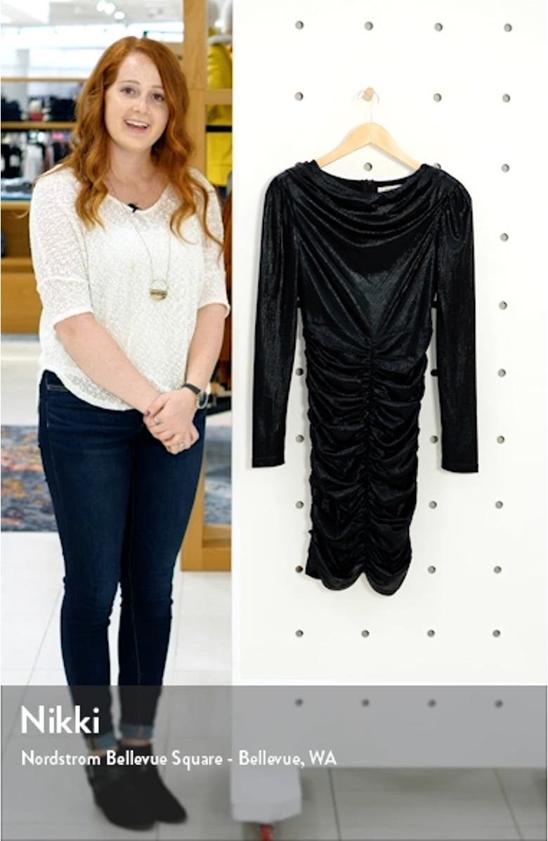 Kimberly Shimmer Long Sleeve Body-Con Dress, sales video thumbnail