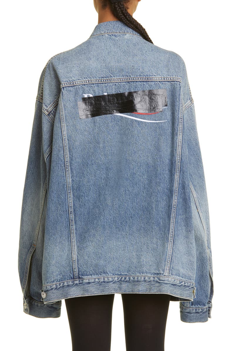 Balenciaga Oversize Denim Jacket, Alternate, color,