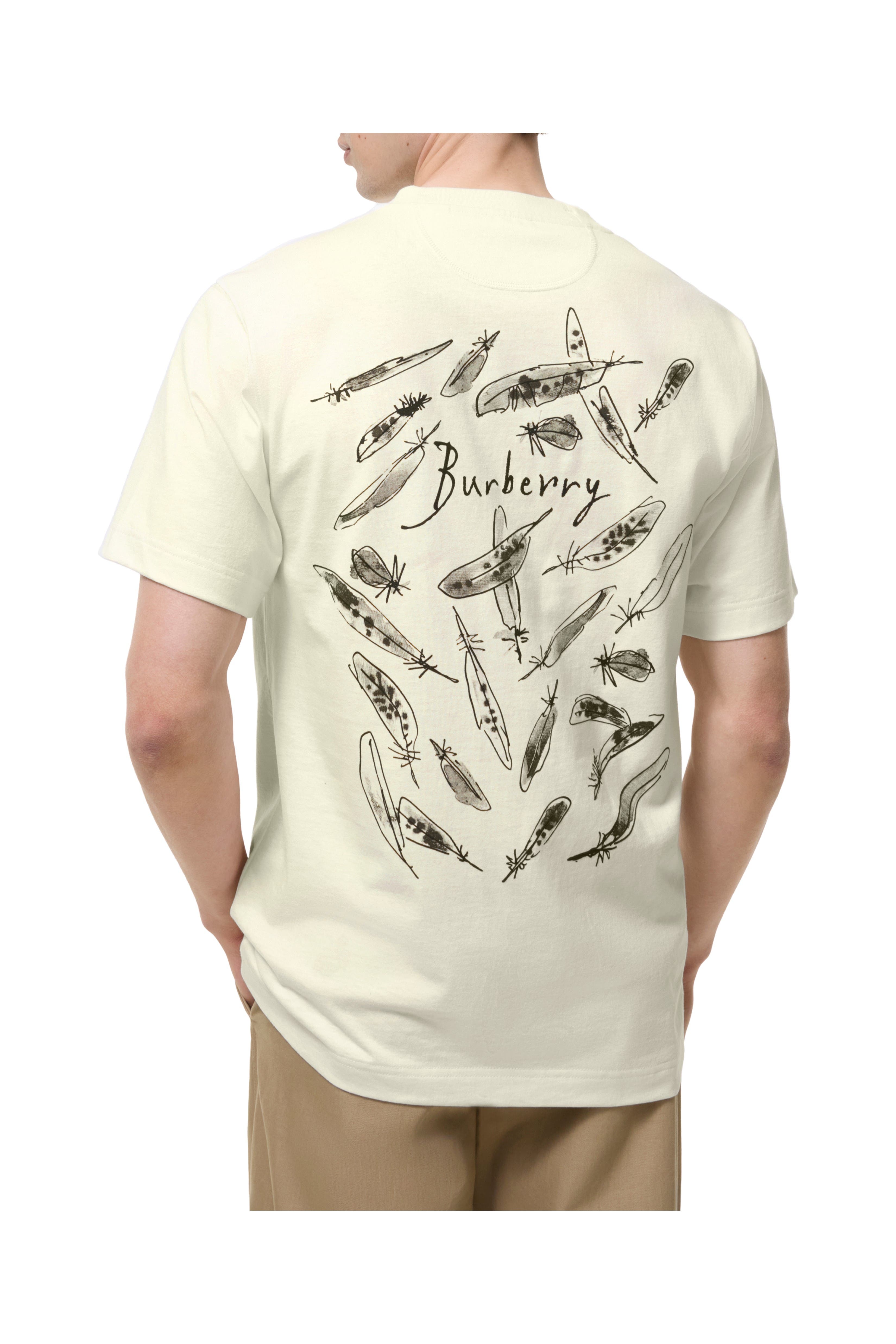Feather Print Cotton T-shirt - image 2