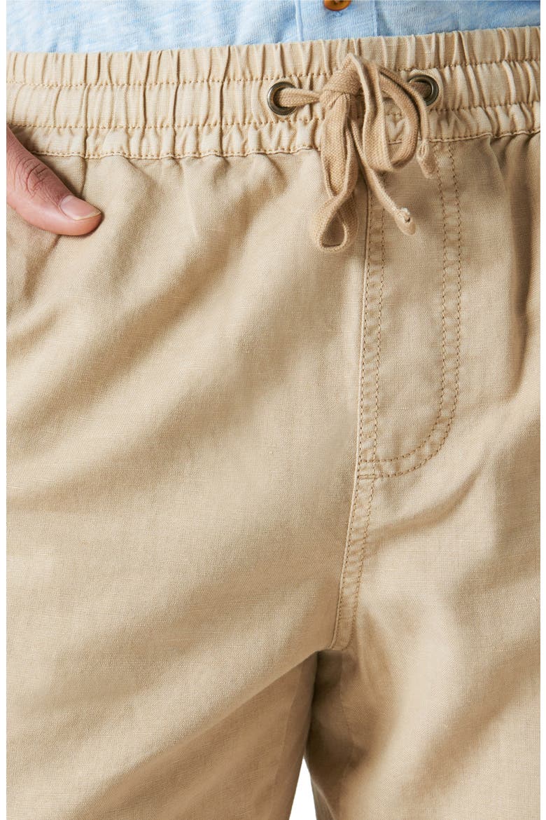 Drawstring Waist Cotton & Linen Short, Alternate, color, ALUMINUM