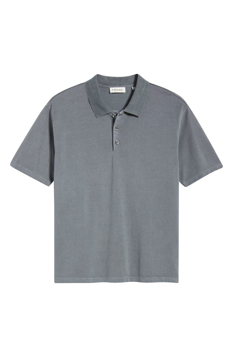 FRAME Washed Cotton Piqué Polo, Alternate, color, Antique Modern Grey