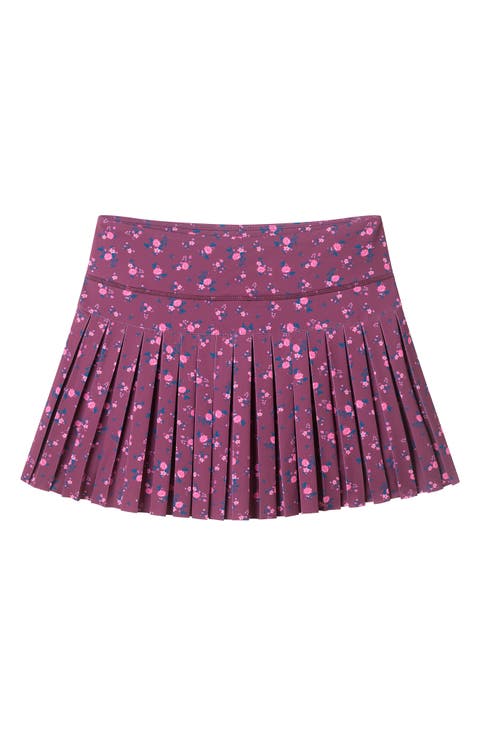 Kids' Floral Performance Pleated Skort
