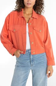 Liverpool Los Angeles Cropped Oversize Denim Jacket