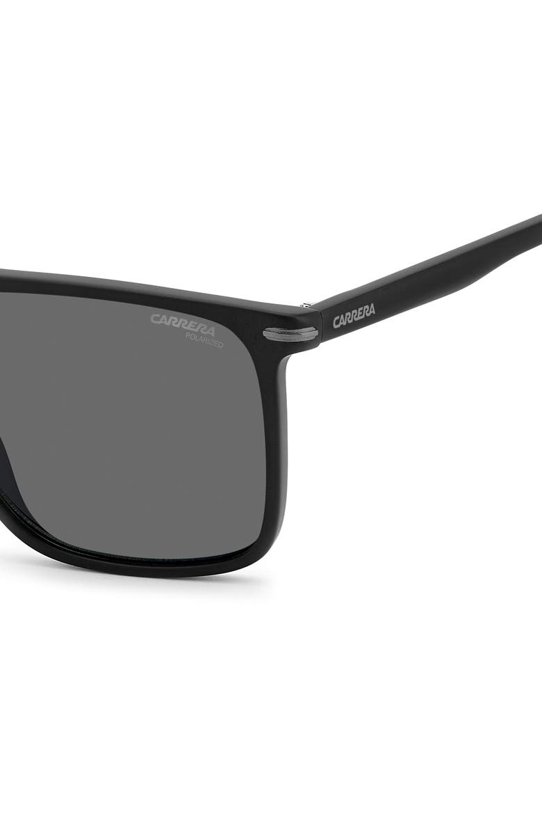 Carrera Eyewear 59mm Polarized Navigator Sunglasses, Alternate, color, Matte Black/ Grey Pz