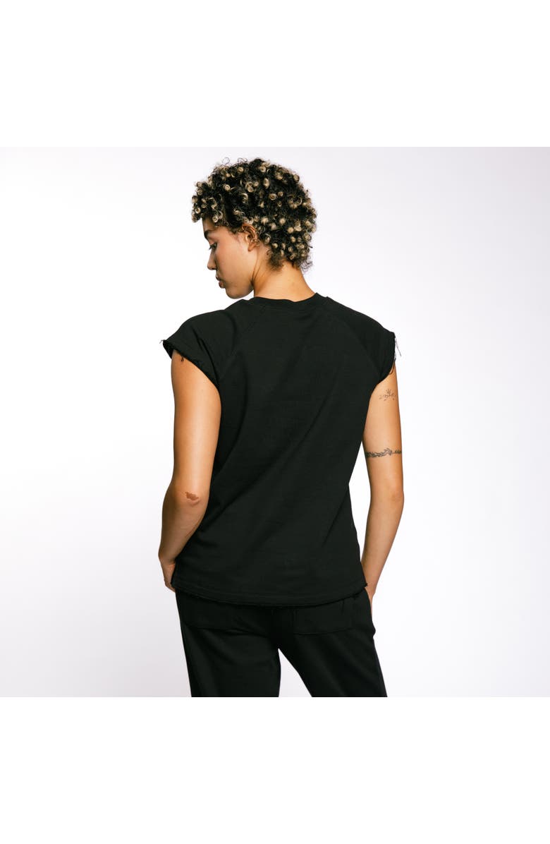 TomboyX French Terry Cut Off Crew, Alternate, color, Black