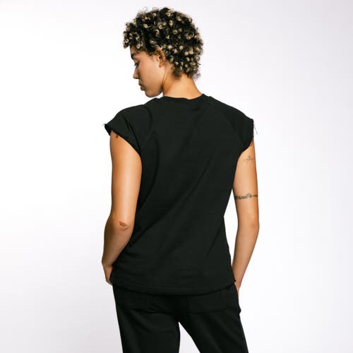 Tomboyx French Terry Cut Off Crew In Black
