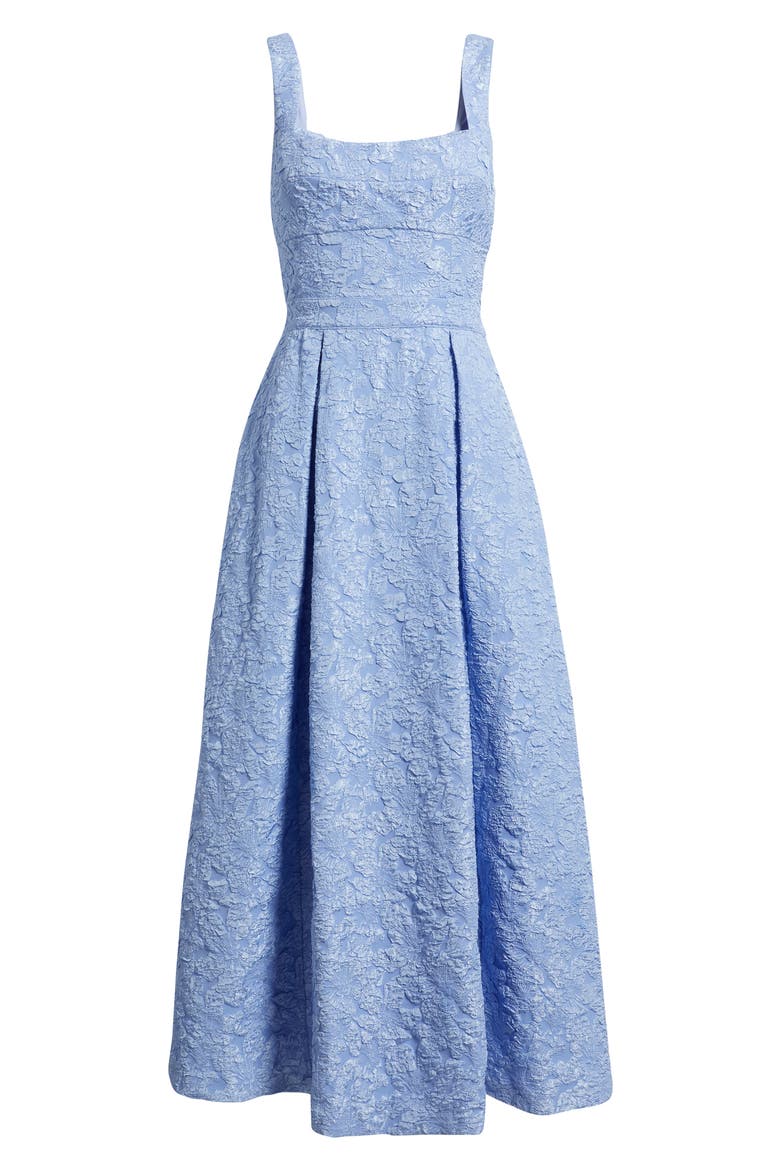 Floral Jacquard Gown, Alternate, color, BLUE ESCAPE