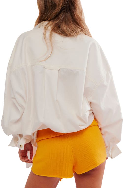 Shop Free People Rita Sweater Knit Cotton Shorts In California Poppy