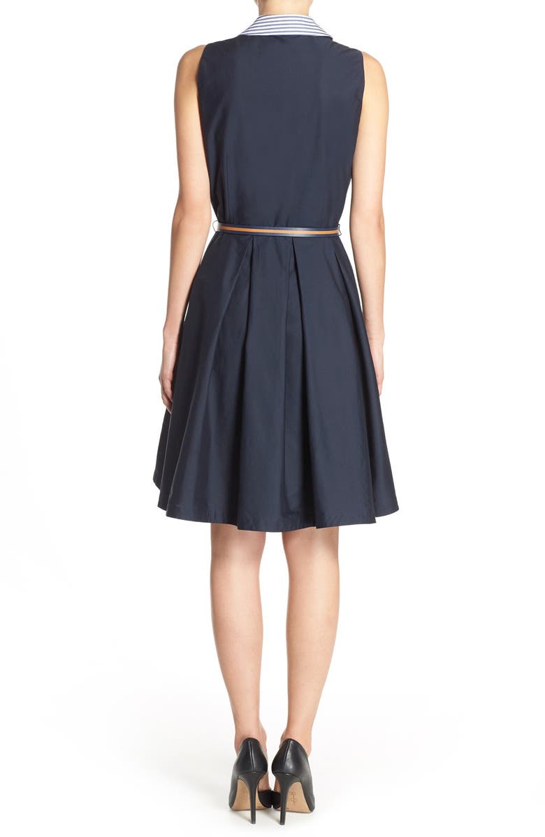 Eliza J Collared Poplin Fit & Flare Shirtdress, Alternate, color, 