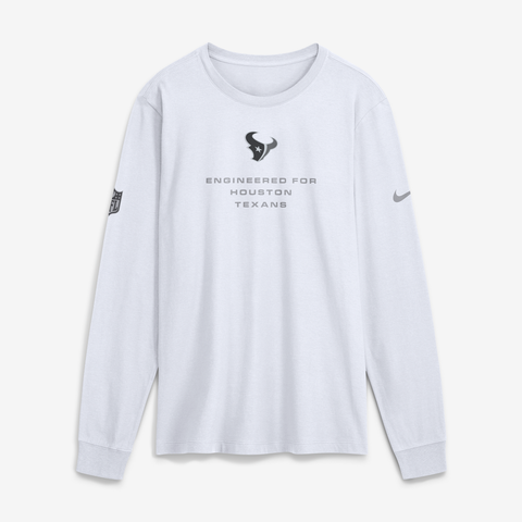 Men's Nike White Houston Texans Sideline Bold Arch Star Dri-FIT Long Sleeve T-Shirt