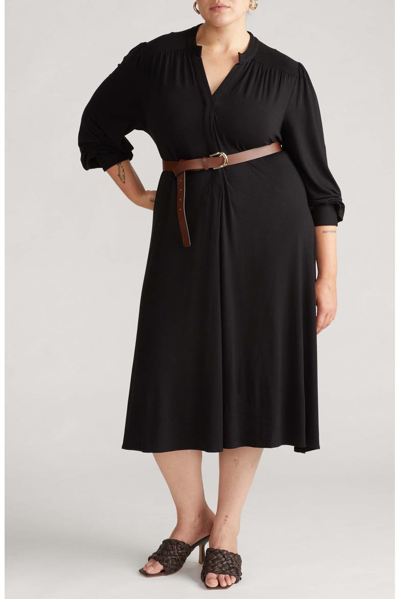 Liquid Long Sleeve Dress, Main, color, BLACK