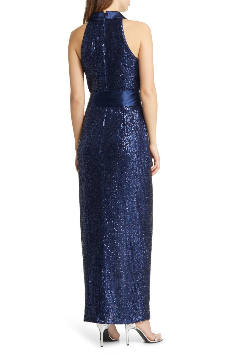 Eliza J Sequin Tuxedo Gown, Alternate, color,