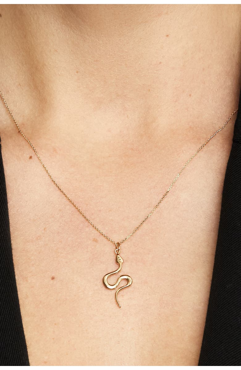 Oradina 14K Gold Snake Charmer Pendant Charm, Alternate, color, Yellow Gold