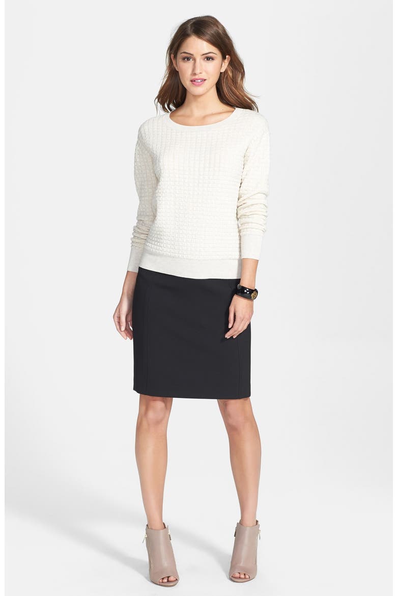 Seamed Pencil Skirt, Alternate, color, BLACK