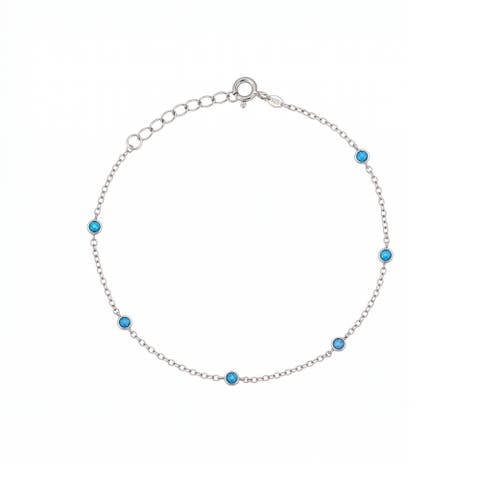 Blue Opal Bracelet in Sterling Silver