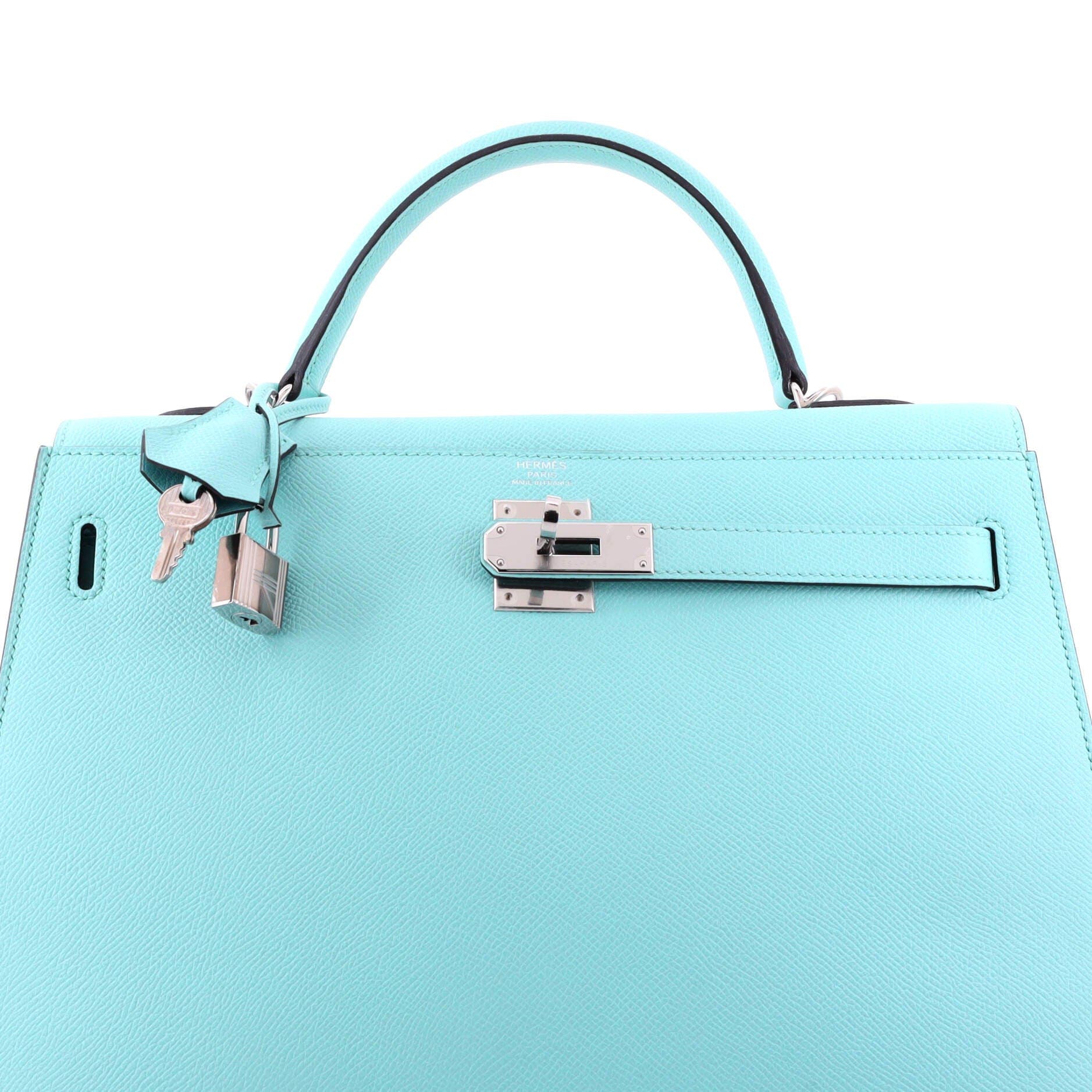 Kelly Handbag Blue Epsom with Palladium Hardware 32, Alternate, color, Blue