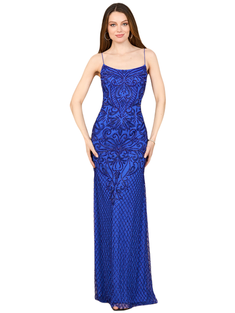 Lace Up Open Back Beaded Dress