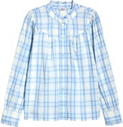 Rails Alanna Ruffle Plaid Organic Cotton Snap-Up Shirt