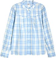 Rails Alanna Ruffle Plaid Organic Cotton Snap-Up Shirt