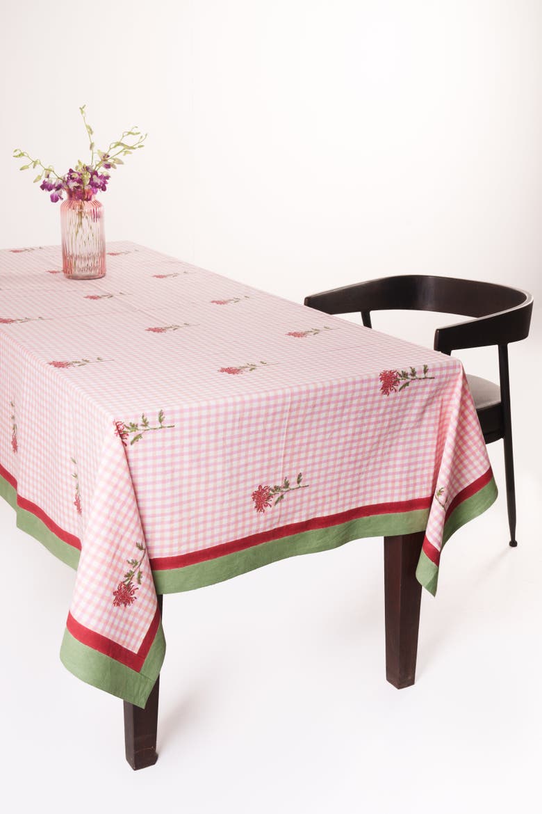 Dahlia Gingham Tablecloth, Main, color, 60x90