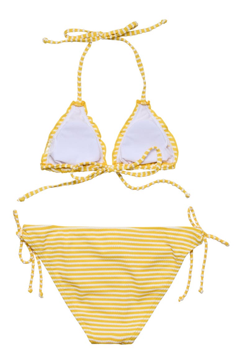 Kids' Sunshine Stripe Triangle Two-Piece Swimsuit, Alternate, color, YELLOW