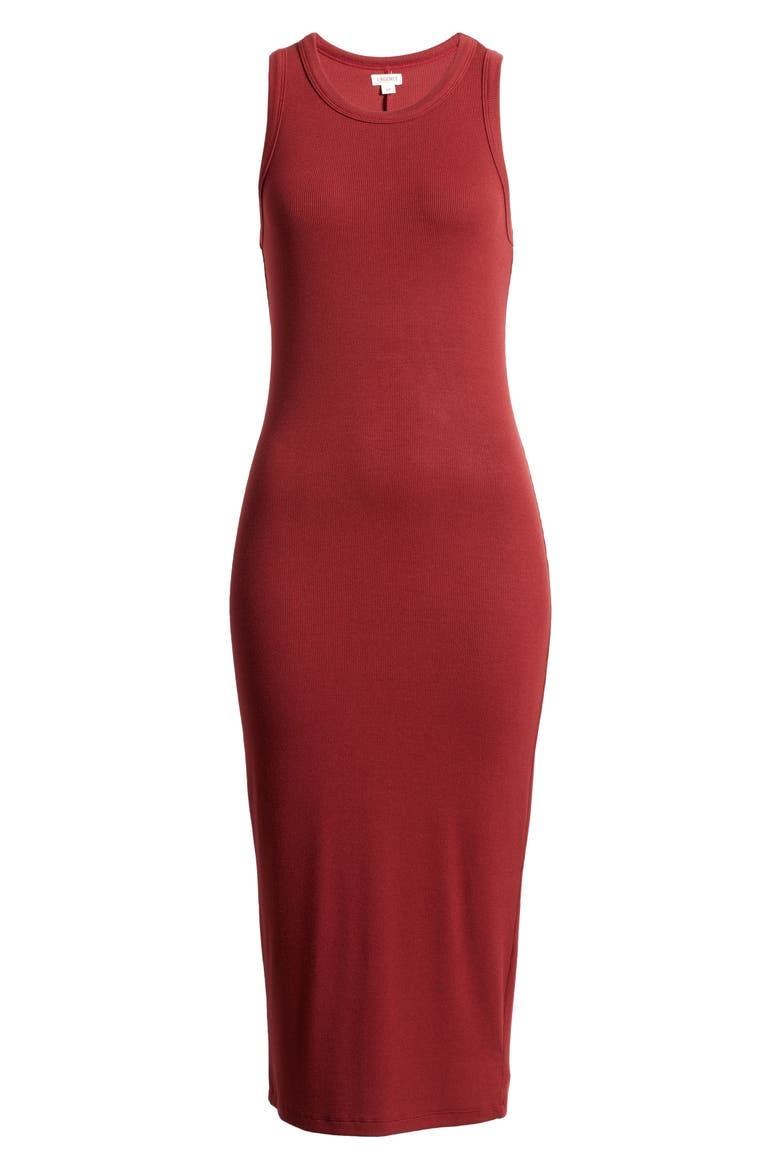 Racerback Midi Dress, Alternate, color, SYRAH