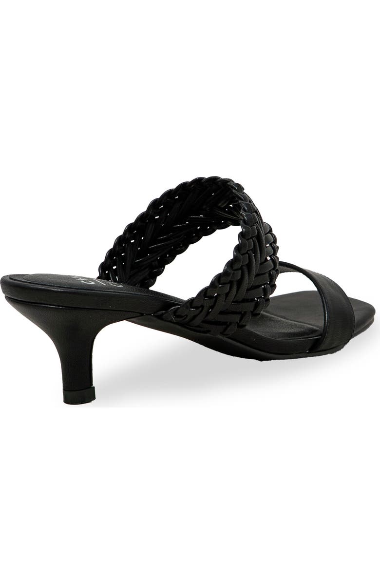 CHASE AND CHLOE Woven Double Strap Kitten Heel Sandal, Alternate, color, Black