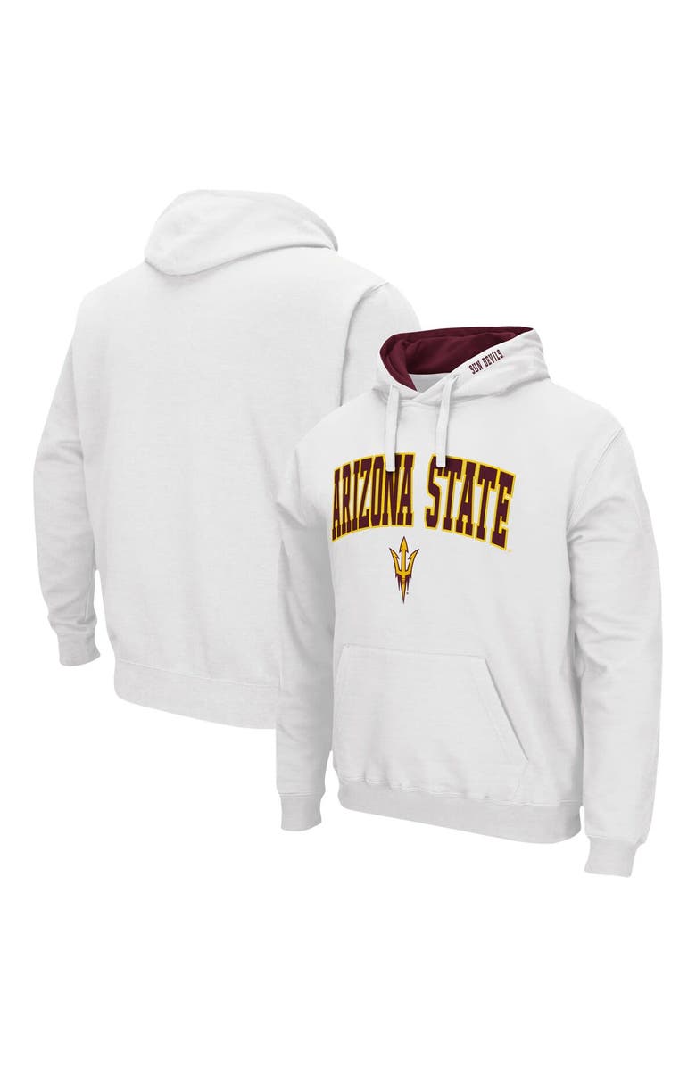 COLOSSEUM Men's Colosseum White Arizona State Sun Devils Arch & Logo 3.0 Pullover Hoodie, Main, color, White