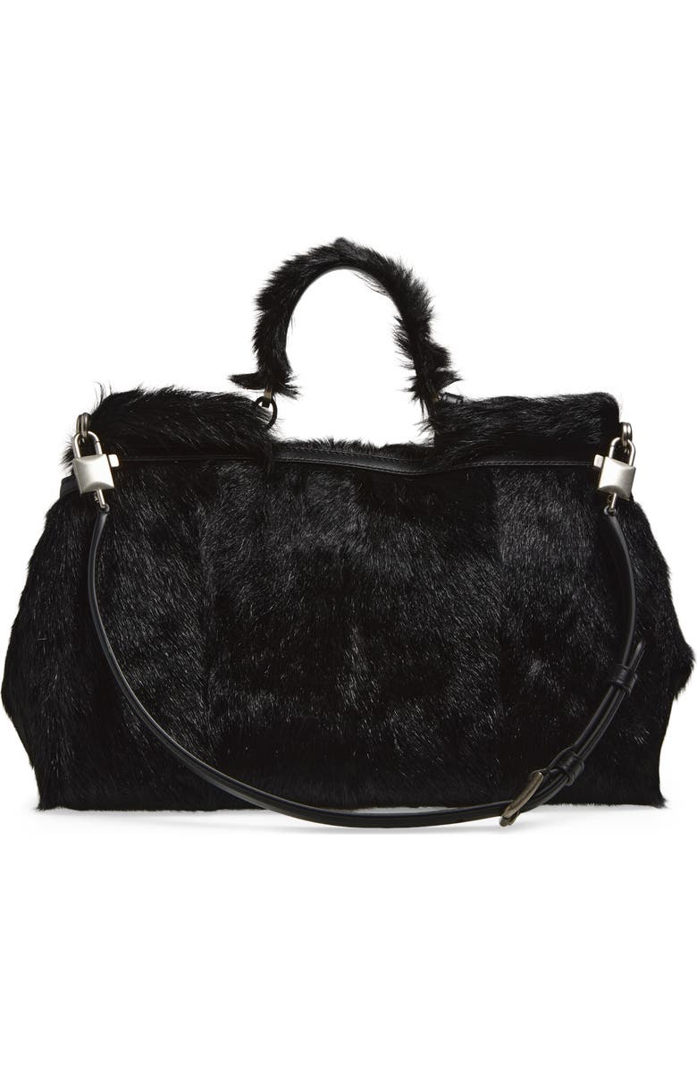 Dolce&Gabbana My Sicily East/West Genuine Calf Hair Top Handle Bag, Alternate, color, 8B956 Nero/ Nero