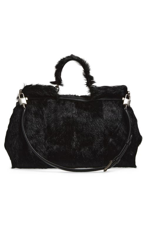 Dolce & Gabbana Dolce&gabbana My Sicily East/west Genuine Calf Hair Top Handle Bag In Black