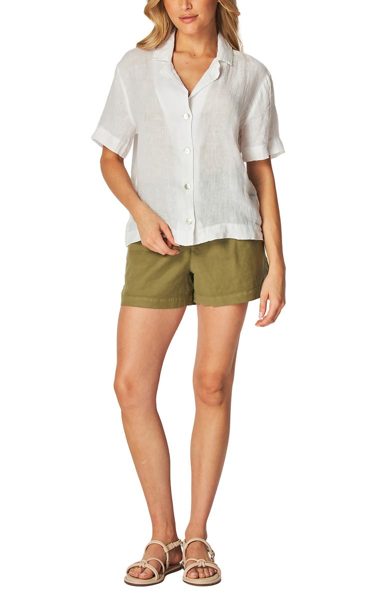 Bella Dahl Boxy Linen Camp Shirt, Alternate, color, White