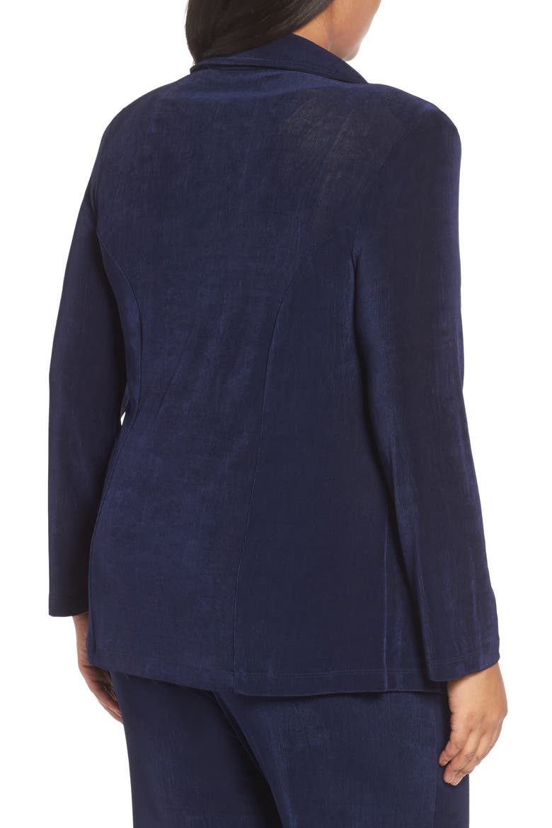 One-Button Stretch Knit Blazer, Alternate, color, NAVY