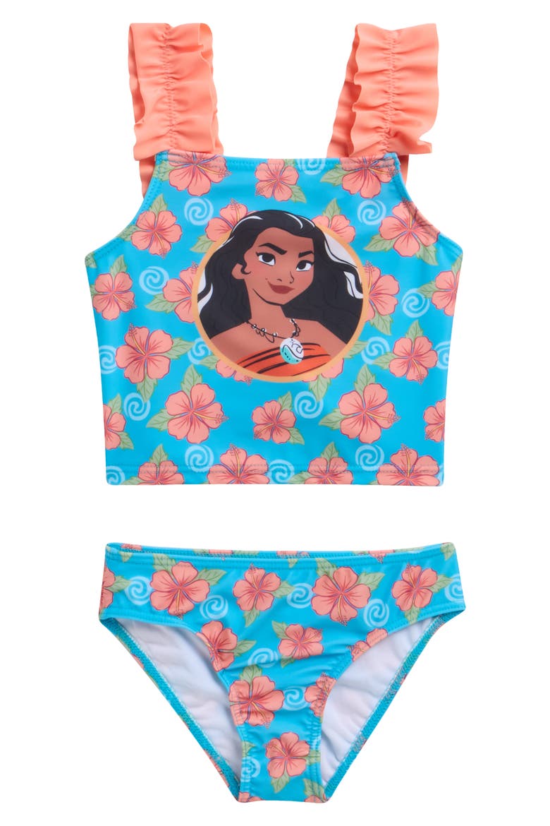 Kids' Moana 2-Piece Swimsuit, Main, color, AQUA