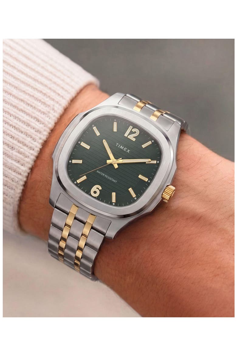 Marquis Croc-Embossed Leather Strap Watch, Alternate, color, SILVER