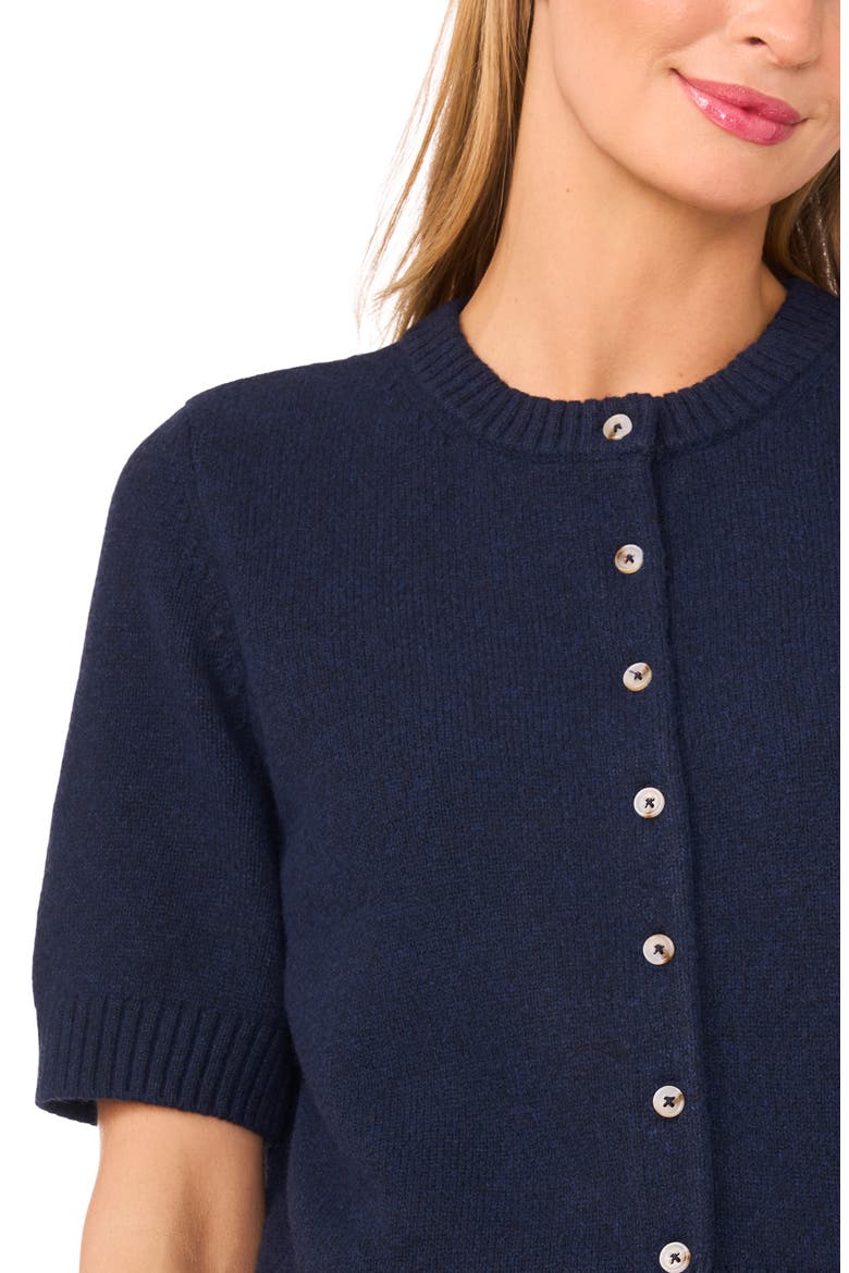 Short Sleeve Sweater, Alternate, color, HEATHER NAVY