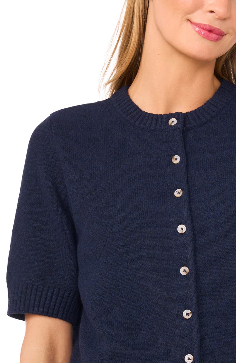 Ted Baker Short Sleeve Sweater, Alternate, color, Heather Navy