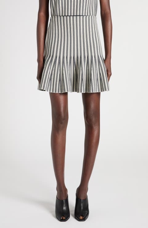 Jacquard Stripe Knit Miniskirt