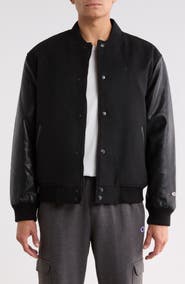 Champion Mixed Media Varsity Jacket