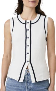 French Connection Contrast Piped Sweater Vest
