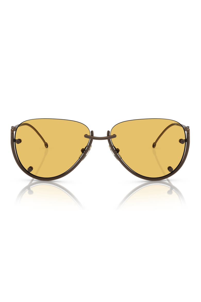 59mm Pilot Sunglasses, Main, color, SHINY ANTIQUE COPPER / GREEN