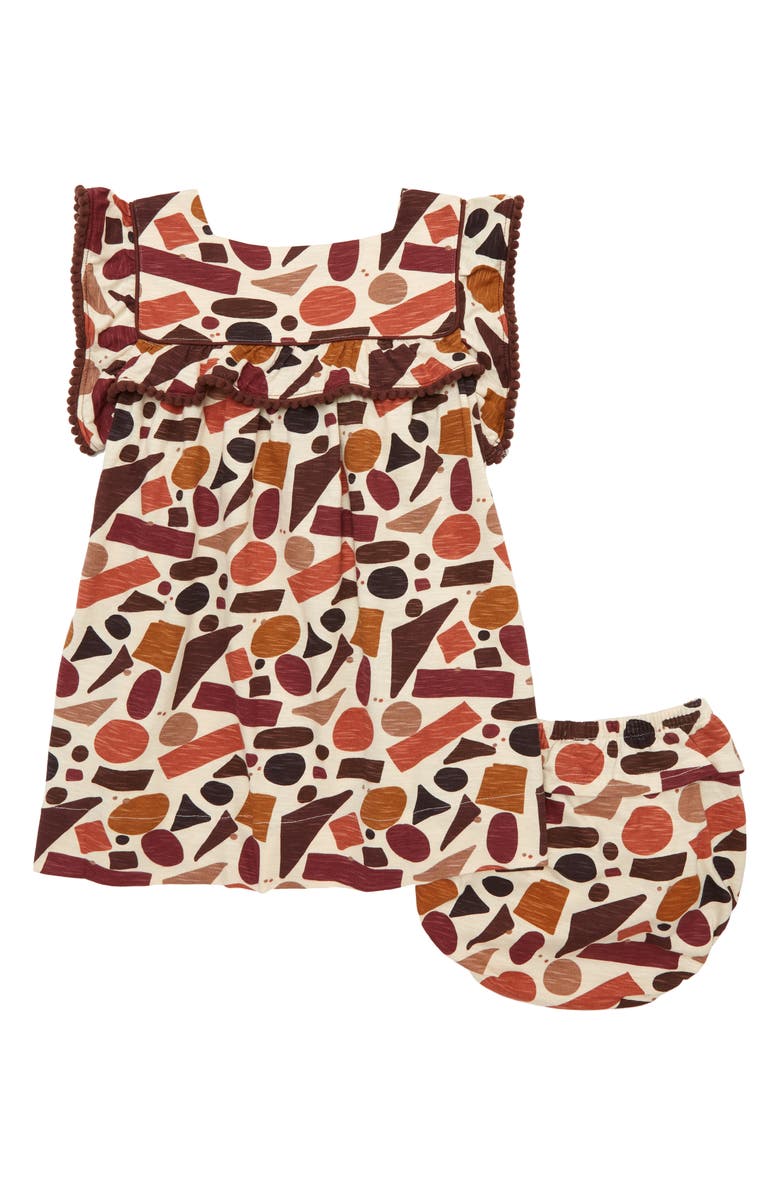 Naseberry River Rock Dress & Bloomers Set, Alternate, color, Brown/ Beige