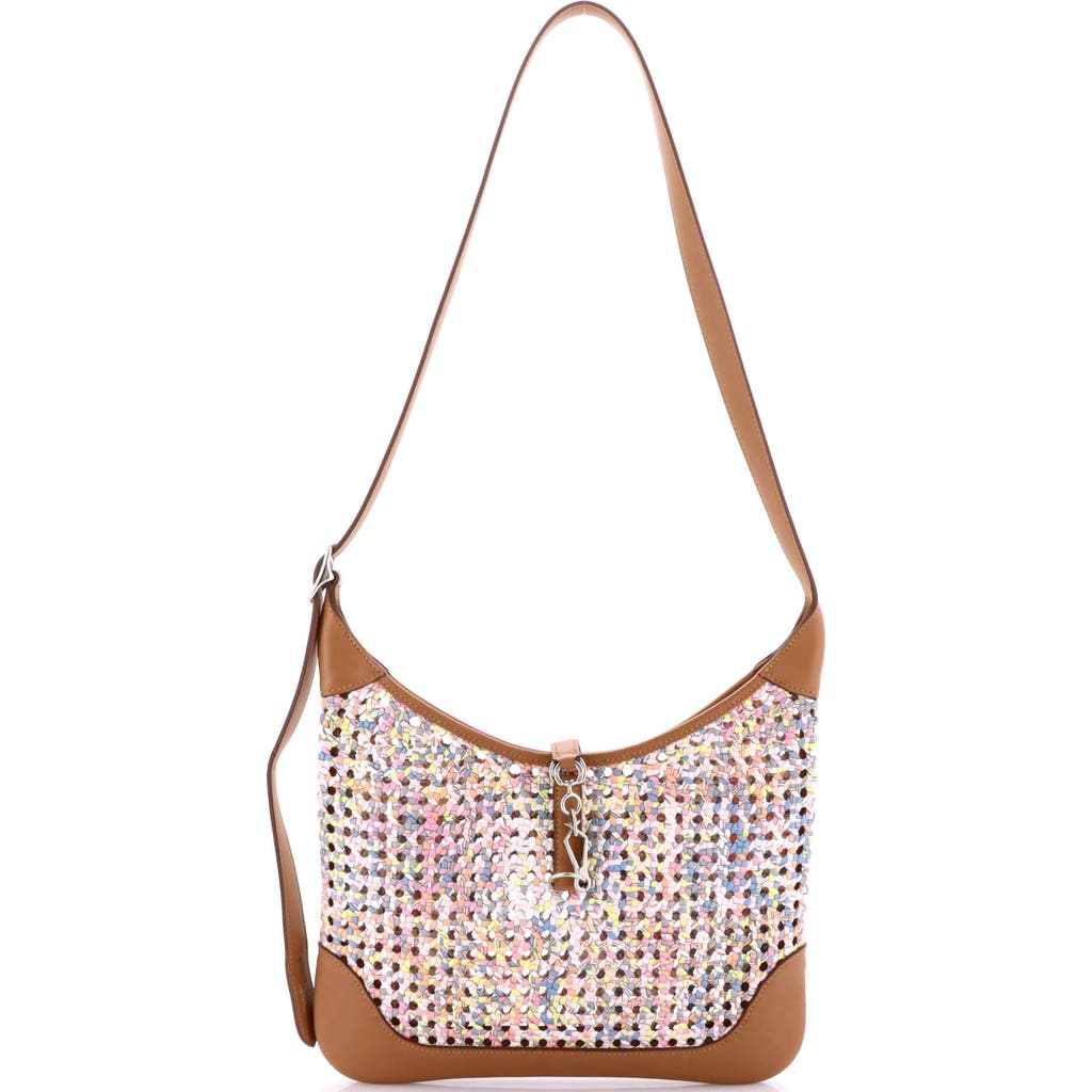 Pre-owned Hermes Hermes Trim Duo Bag Printed Silk And Leather 31 In Multi