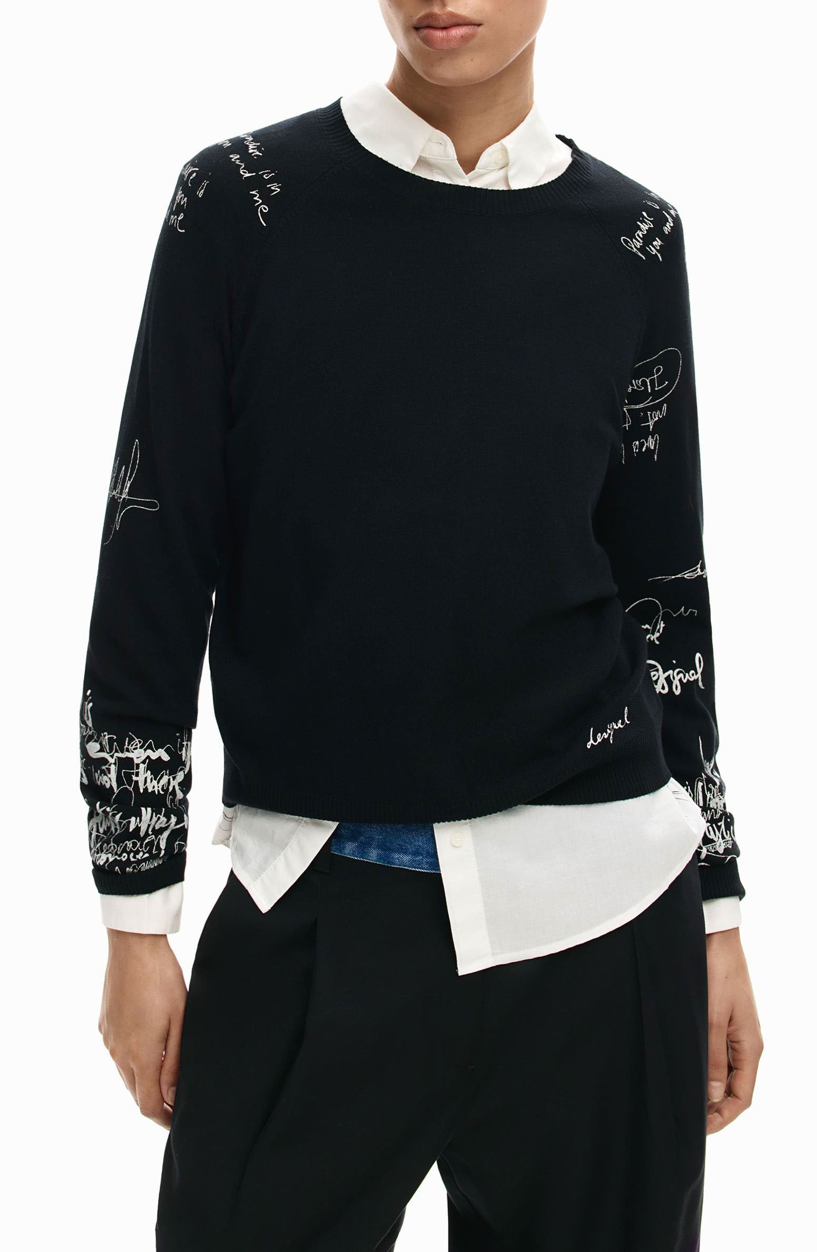 Fine Gauge Graphic Sweater